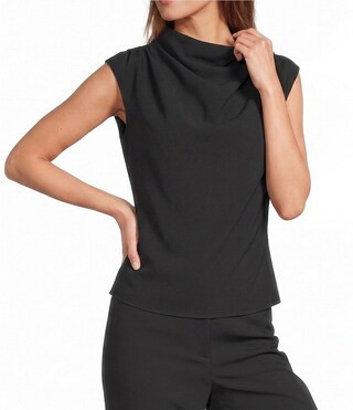 Antonio Melani Alessia Drapey Twill Mock Neck Sleeveless Blouse -  8 | Dillard's