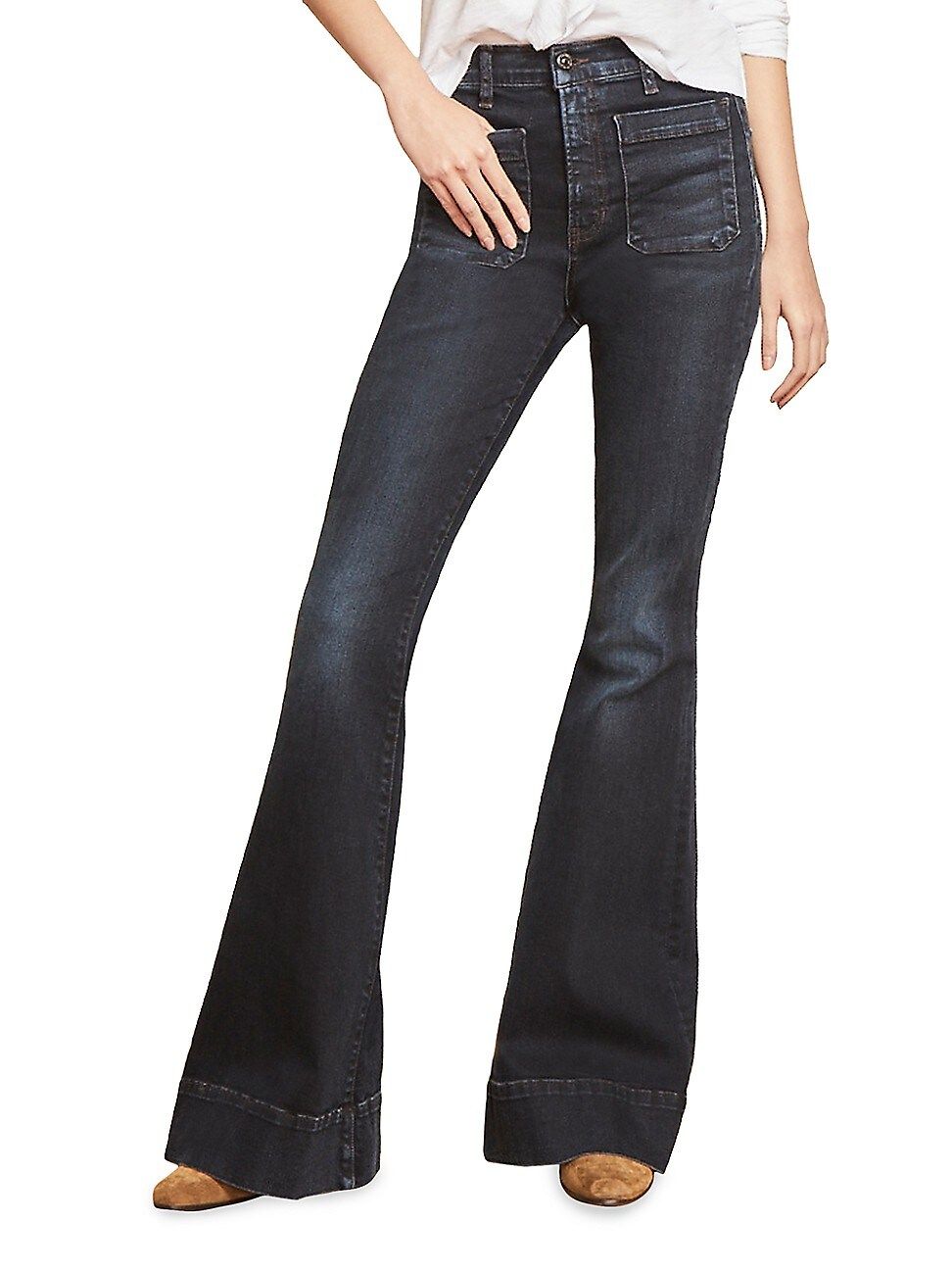 Women's Sheridan High-Rise Stretch Bell Bottom Jeans - Dark Ink - Size 29 | Saks Fifth Avenue