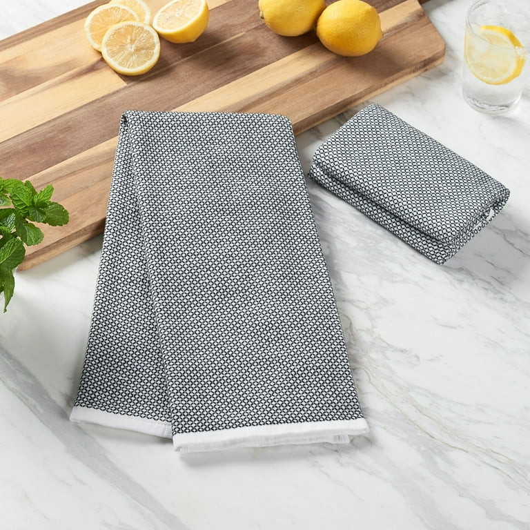 Better Homes & Gardens 2-Piece Oversized Woven Kitchen Towel Set, Rich Black - Walmart.com | Walmart (US)
