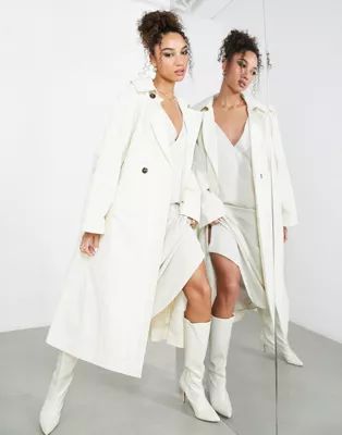 ASOS Edition oversized trench coat in pebble | ASOS (Global)