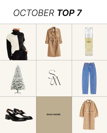 October top sellers: Abercrombie trench coat, face oil, Christmas tree, loafers, tapered jeans, turtleneck sweater, cozy coat 

#LTKGiftGuide #LTKHoliday #LTKshoecrush