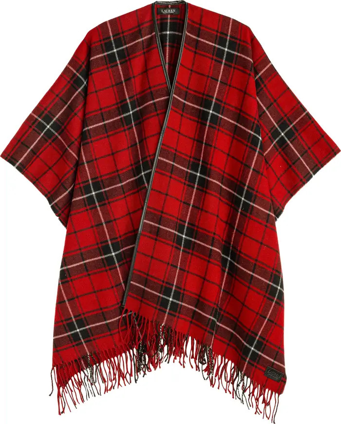 Lauren Ralph Lauren Plaid Ruana With Fringe | Nordstrom | Nordstrom