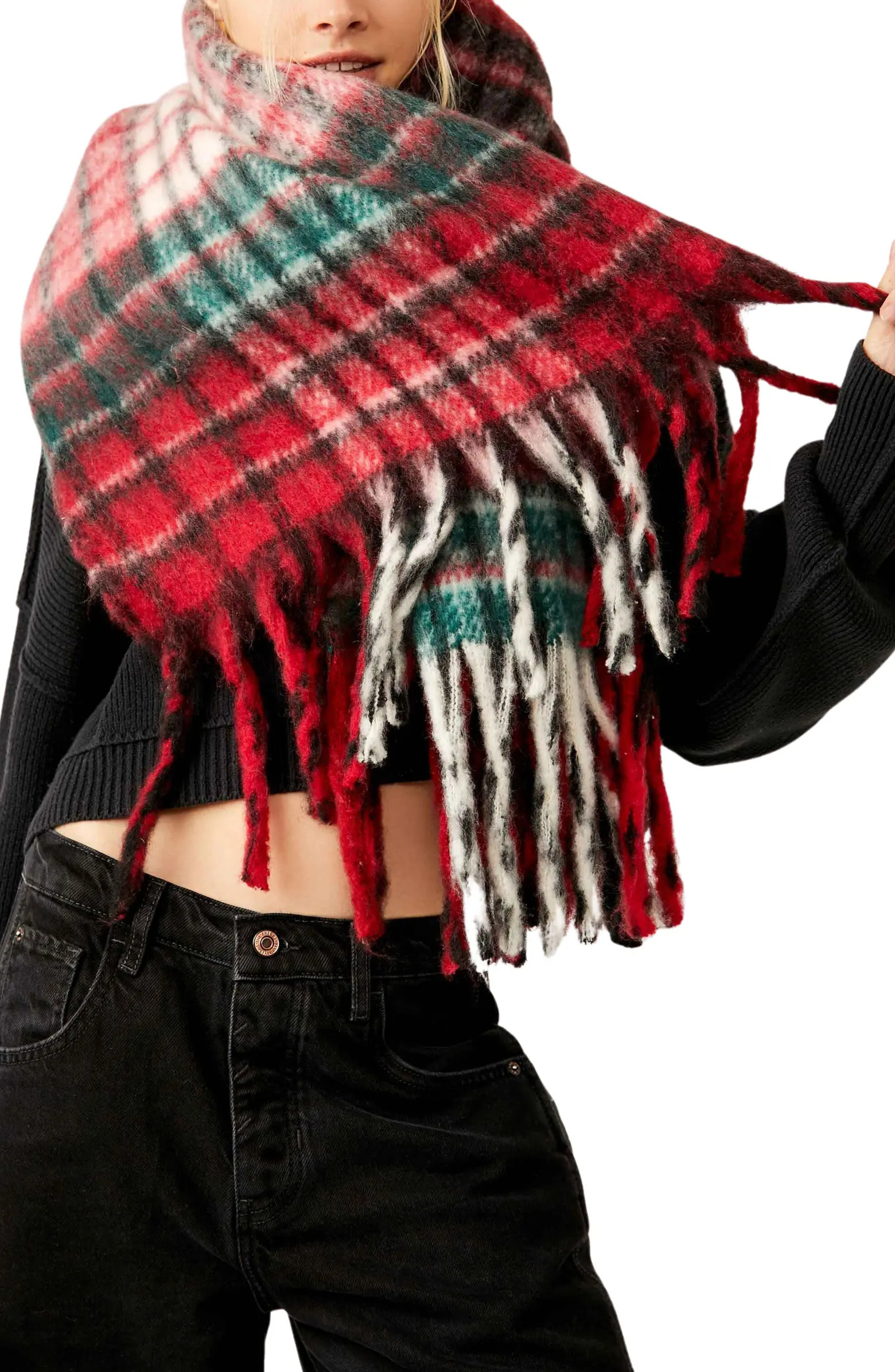 Falling For You Plaid Brushed Blanket Scarf | Nordstrom