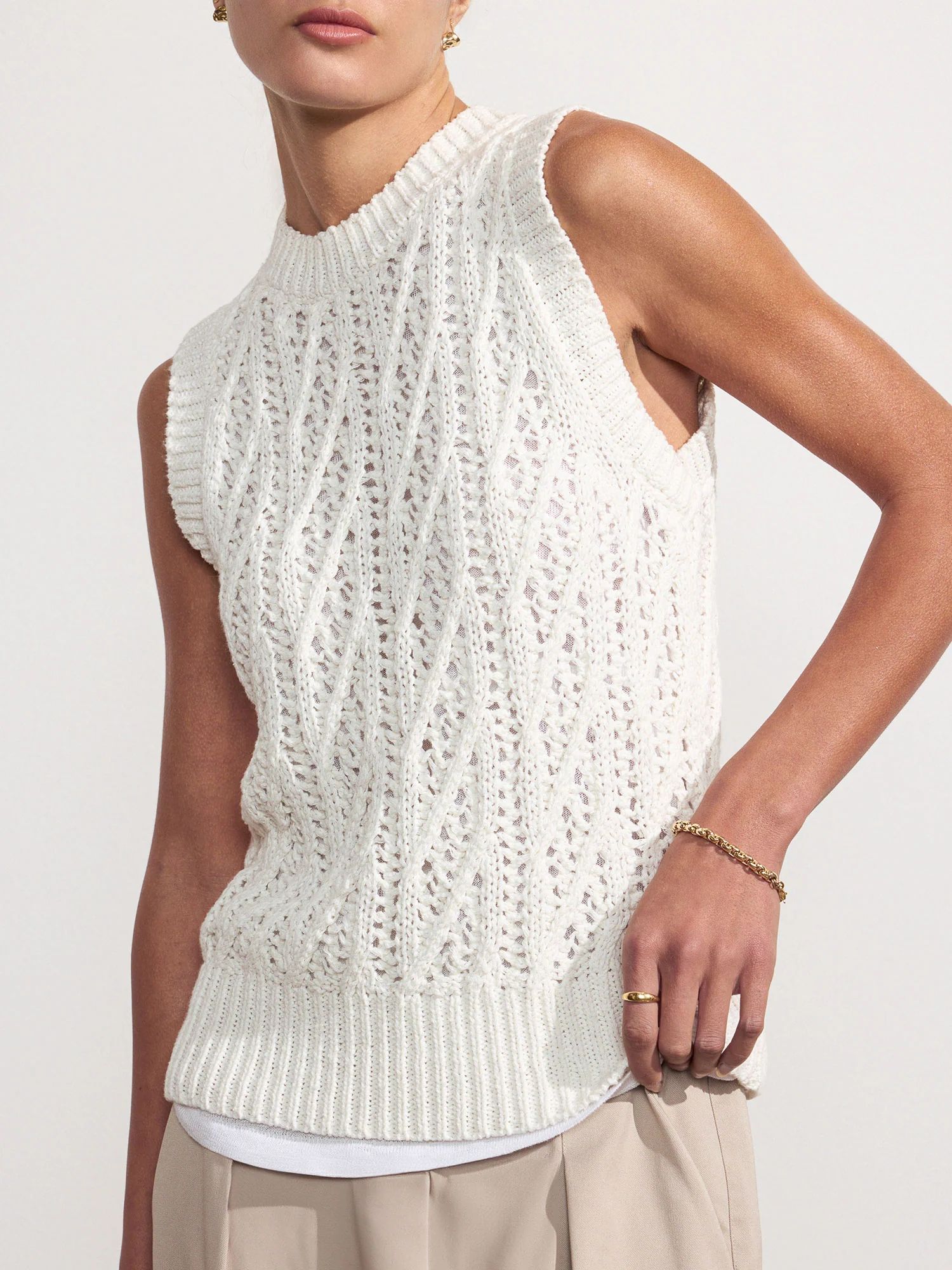 Brochu Walker | Women's Otto Layered Tank in Salt White | Brochu Walker