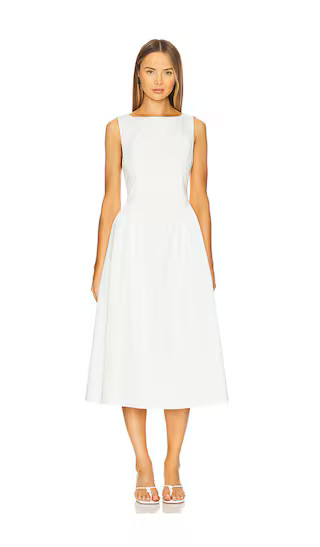 Lennon Poplin Dress in White | Revolve Clothing (Global)
