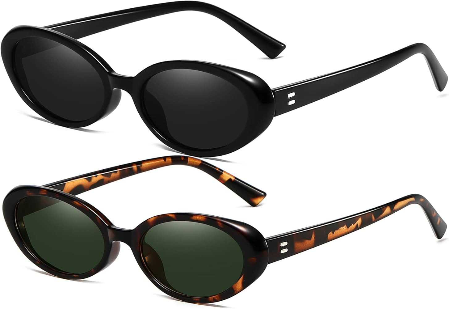 AIEYEZO Retro Oval Sunglasses for Women Fashion Small Oval Frame Sun Glasses 90s Vintage Style Sh... | Amazon (US)