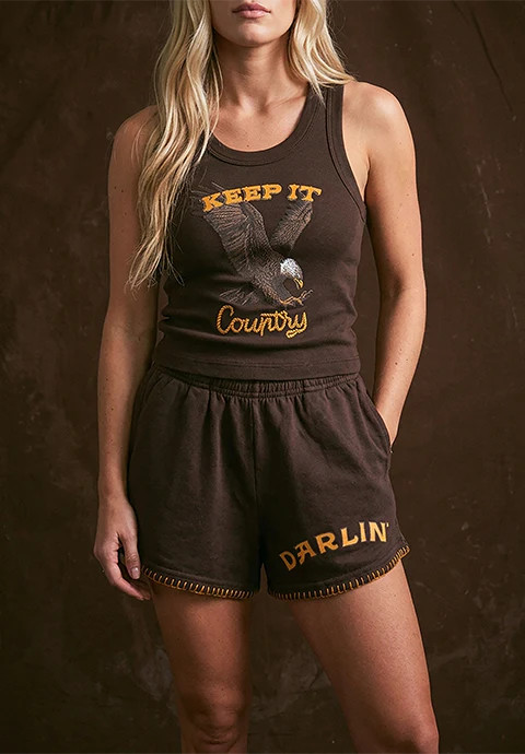 Keep It Country Heavy Jersey Short - Chocolate | Darlin'