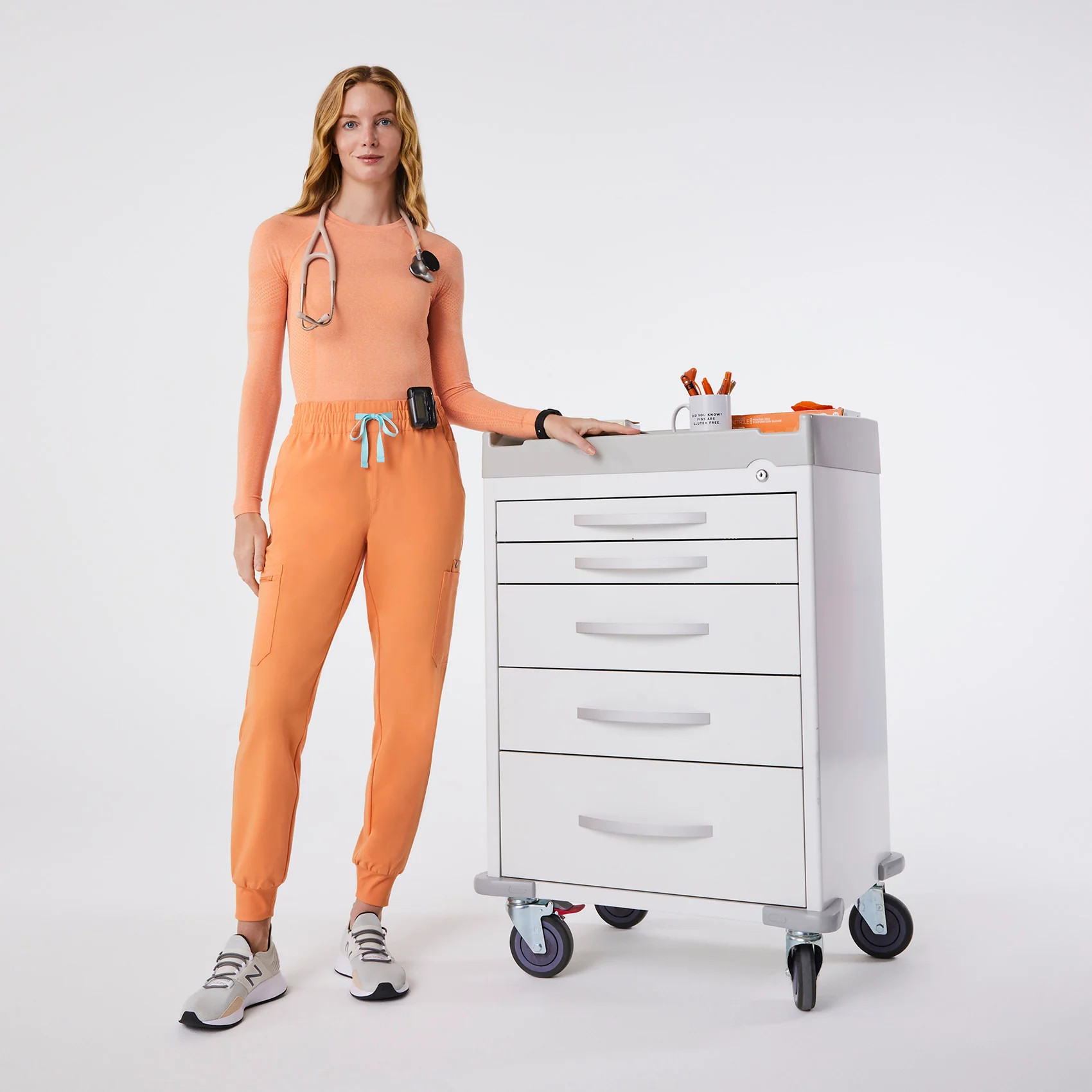 Women’s High Waisted Uman Relaxed Jogger Scrub Pants - Shaka Orange · FIGS | FIGS