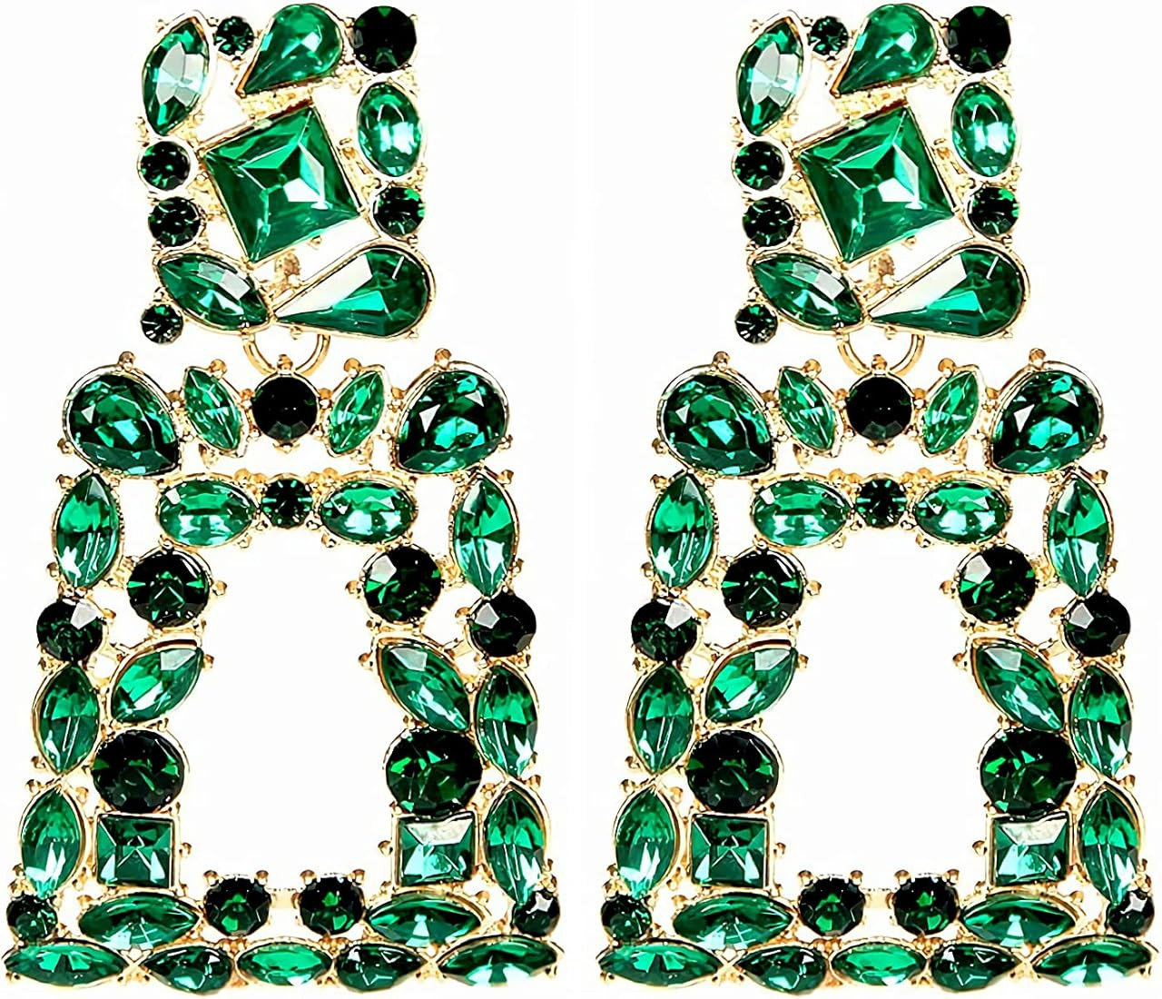 Vintage Drop Dangle Earrings Boho Statement National Style Tassel Earring Rhinestone Rectangle Long  | Amazon (US)