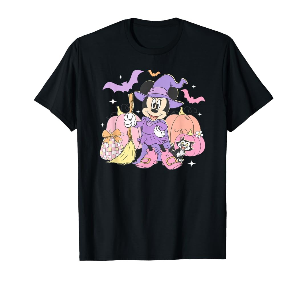Disney Minnie Mouse Halloween Cute Purple Witch T-Shirt | Amazon (US)