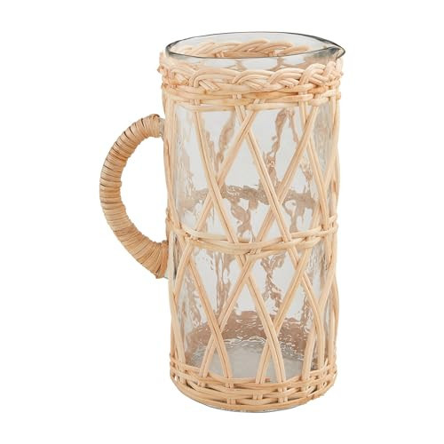 Mud Pie Rattan Glass Pitcher; 64 oz | Amazon (US)