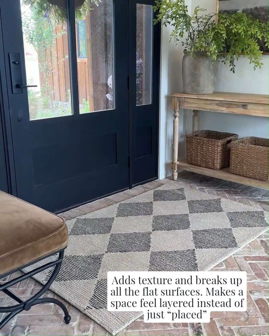 A diamond design rug is one of those pieces that adds just enough pattern without overwhelming the space. It brings in texture, breaks up solids, and makes everything feel more layered and intentional.

Subtle, but it makes a big difference. 

 #LTKmomlife #LTKvlog #LTKHome