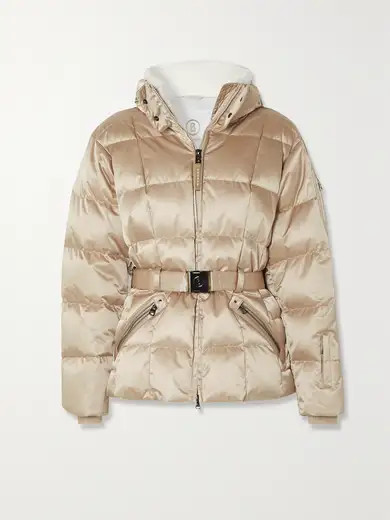 Alaja-D belted faux fur-trimmed recycled-satin down ski jacket | NET-A-PORTER (US)