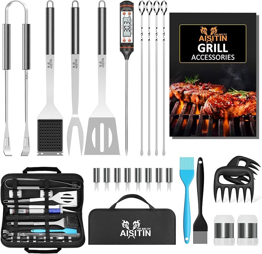 AISITIN Grill Accessories Grill Utensils Set, 25 PCS BBQ Tools Set Grill Set Stainless Steel Gril... | Amazon (CA)