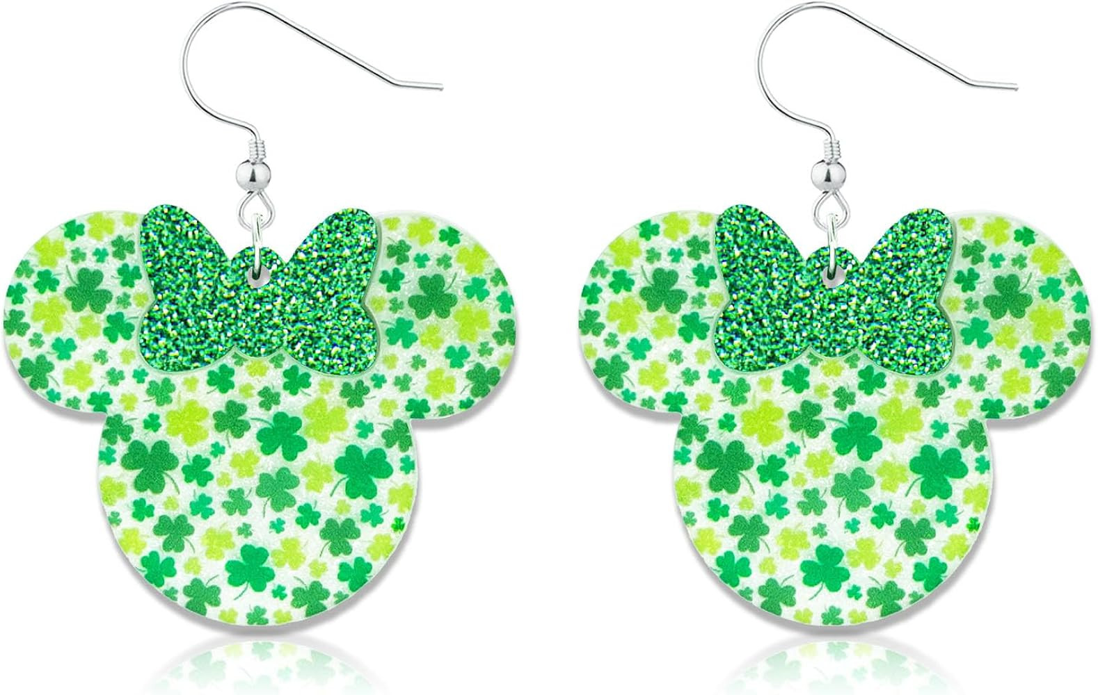 St Patrick's Day Earrings Lightweight St Patricks Day Accessories for Women Cute Shamrock Minnie ... | Amazon (US)