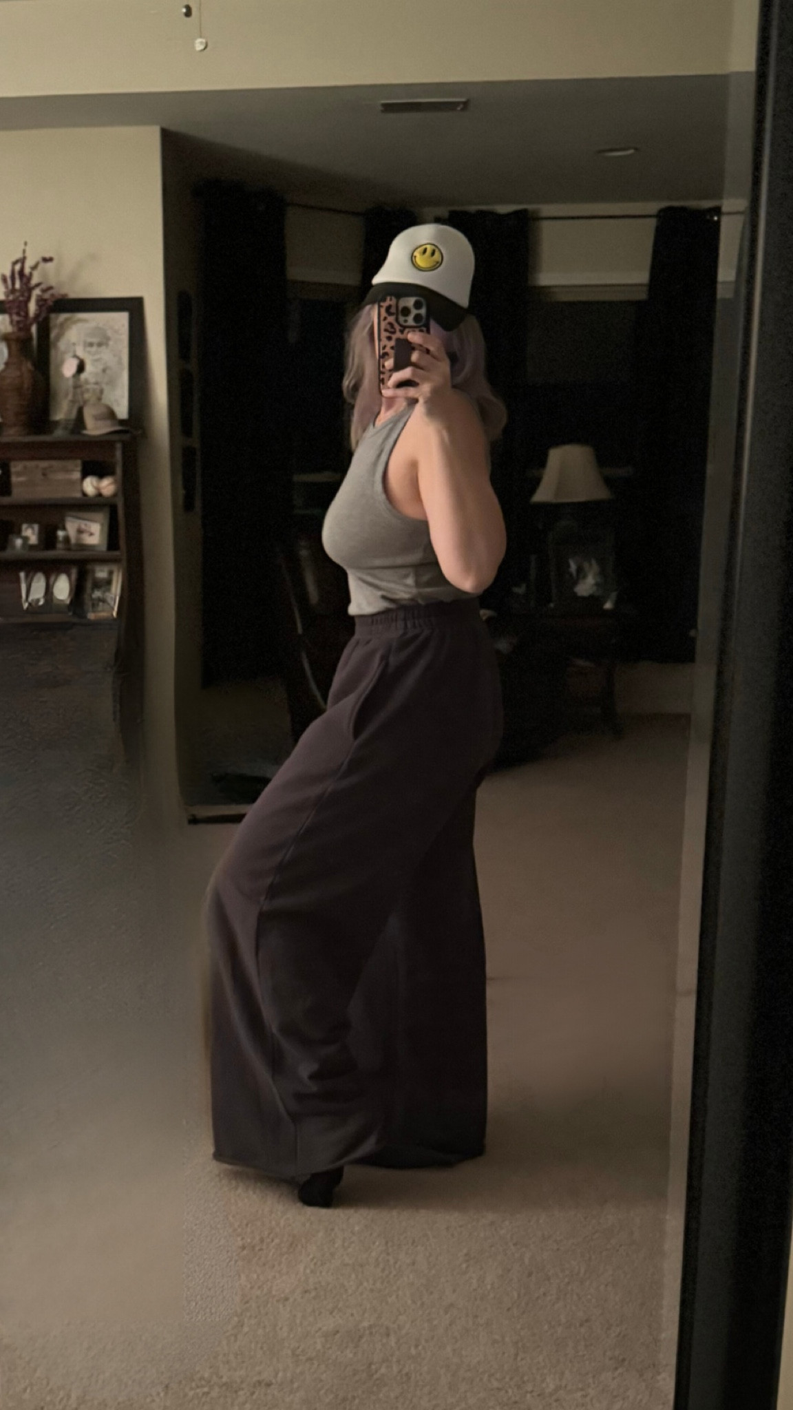 Target finds & a trucker hat-
Wide leg  b a g g y  sweatpants + high neck- f i t t e d -ribbed tank😍

Everything is linked❤️ Shop this look & more on my LTK

#LTKover40 #LTKxTarget #LTKfindsunder50