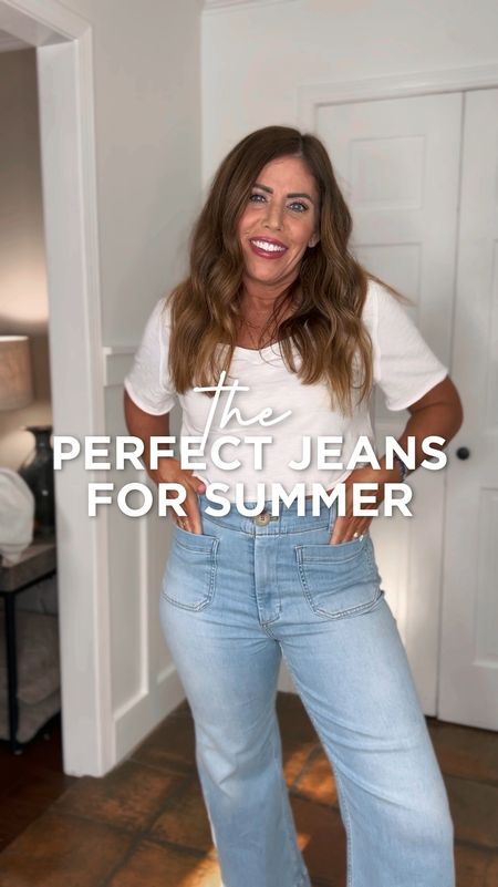 The perfect jeans for Summer!
They’re lightweight and super stretchy and so unbelievably comfortable! I’ve shared the linen style and the darker wash.but this wash is perfect for summer!

They true to size, and come in different lengths. They are currently on sale exclusively through LTK for 20% off through the end of the 12th

Sandals are a sam Edelman look for less and they are true to size and on sale for $23.99

This cropped lightweight V-neck T-shirt is perfect to throw on with some high-rise shorts or jeans. It’s super lightweight and comfy and it goes on sale all the time but it’s currently on sale 30% off. I’m wearing metric size medium, and it comes in several colors.

These oversized aviators are 30% off right now and they are polarized 



#LTKOver40 #LTKSaleAlert #LTKStyleTip