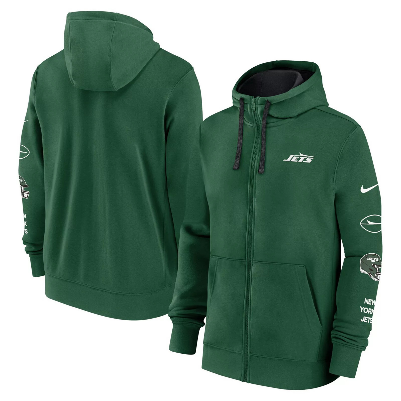 Men's Nike Green New York Jets Club Full-Zip Hoodie Jacket, Size: 2XL | Kohl's