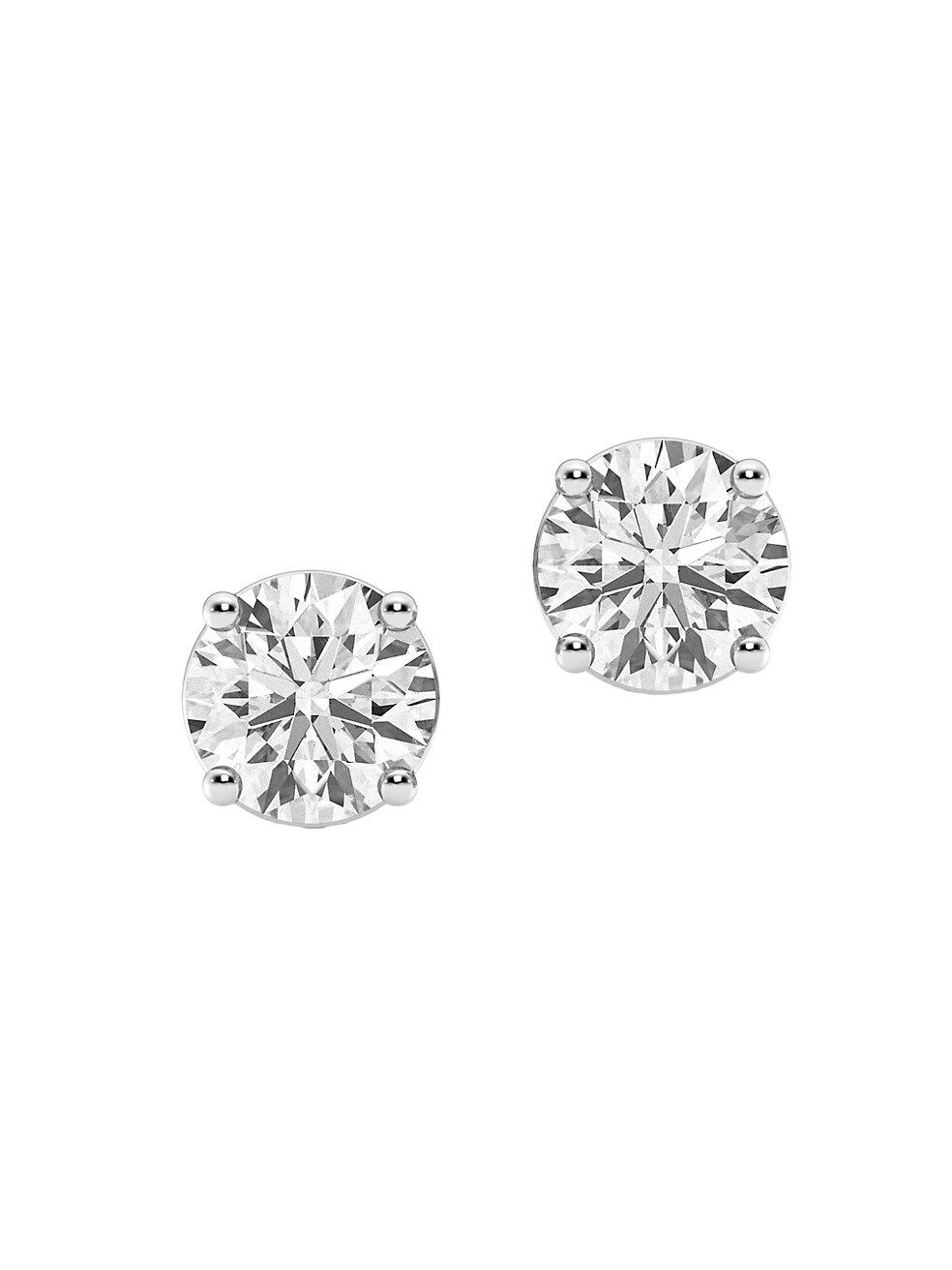 14K White Gold & 6 TCW Round Lab-Grown Diamond Stud Earrings | Saks Fifth Avenue
