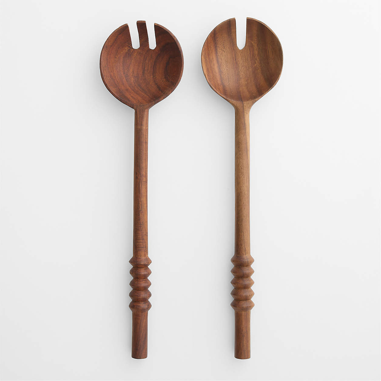 Acacia Burke Salad Servers, Set of 2 + Reviews | Crate & Barrel | Crate & Barrel