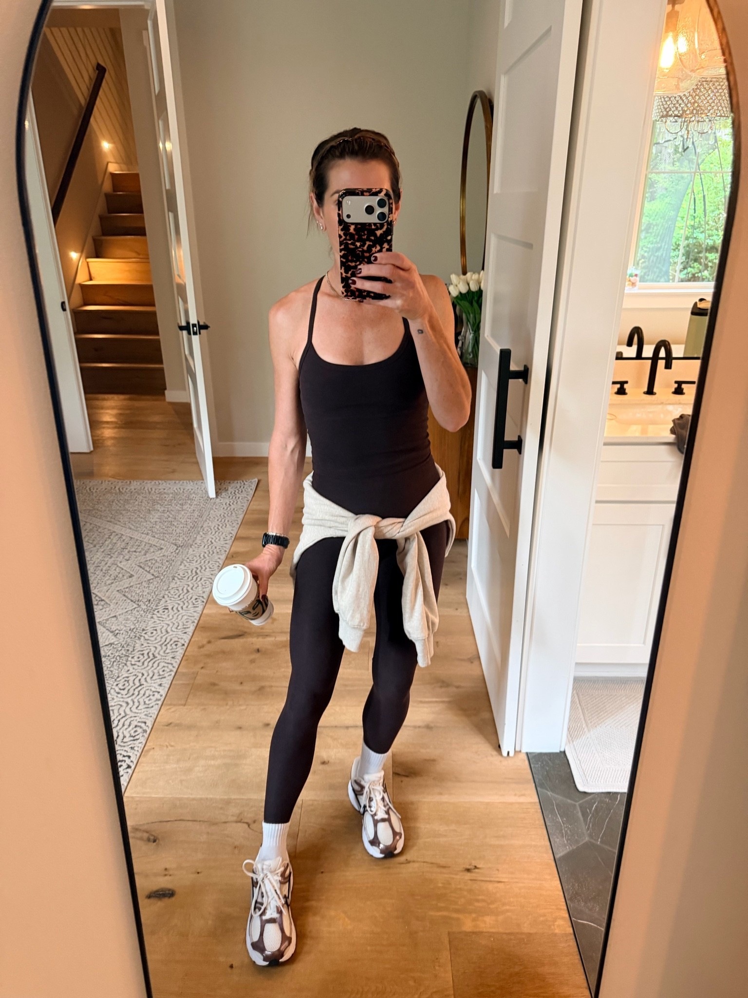 Love a matching set for pilates and in chocolate brown 🤎 wearing xs pants and s top