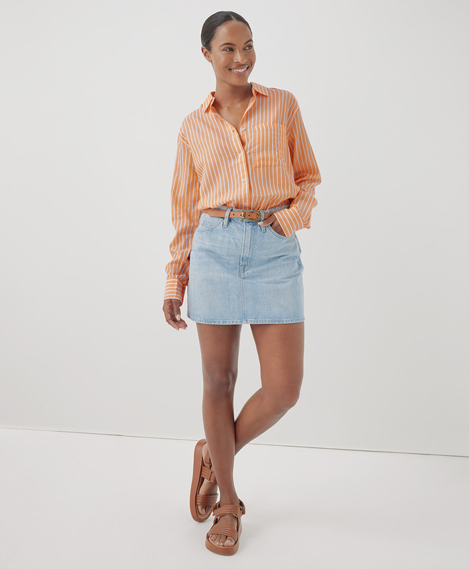 Women’s Sunset Light Gauze Classic Shirt made with Organic Cotton | Pact | Pact Apparel