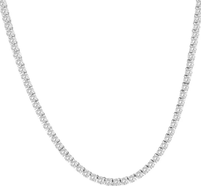 15"  20Ct TW Round Cut lab Grown Diamond Tennis Necklace 14K Gold | Nordstrom