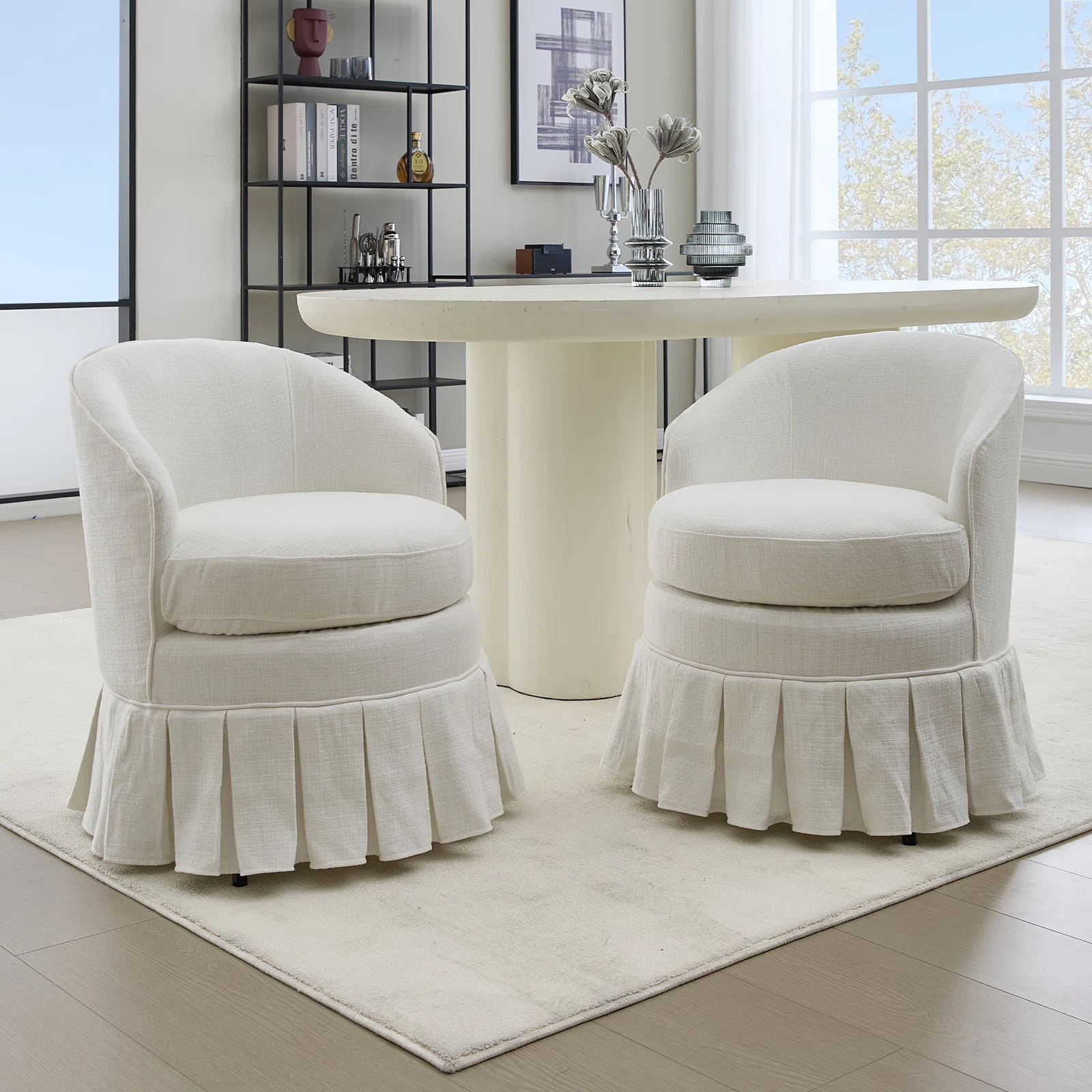 Linen Upholstered Barrel Chair (Set Of 2) (Set of 2) | Wayfair North America