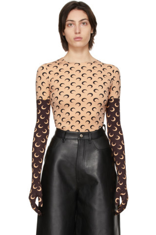 Brown Second Skin Long Gloves | SSENSE