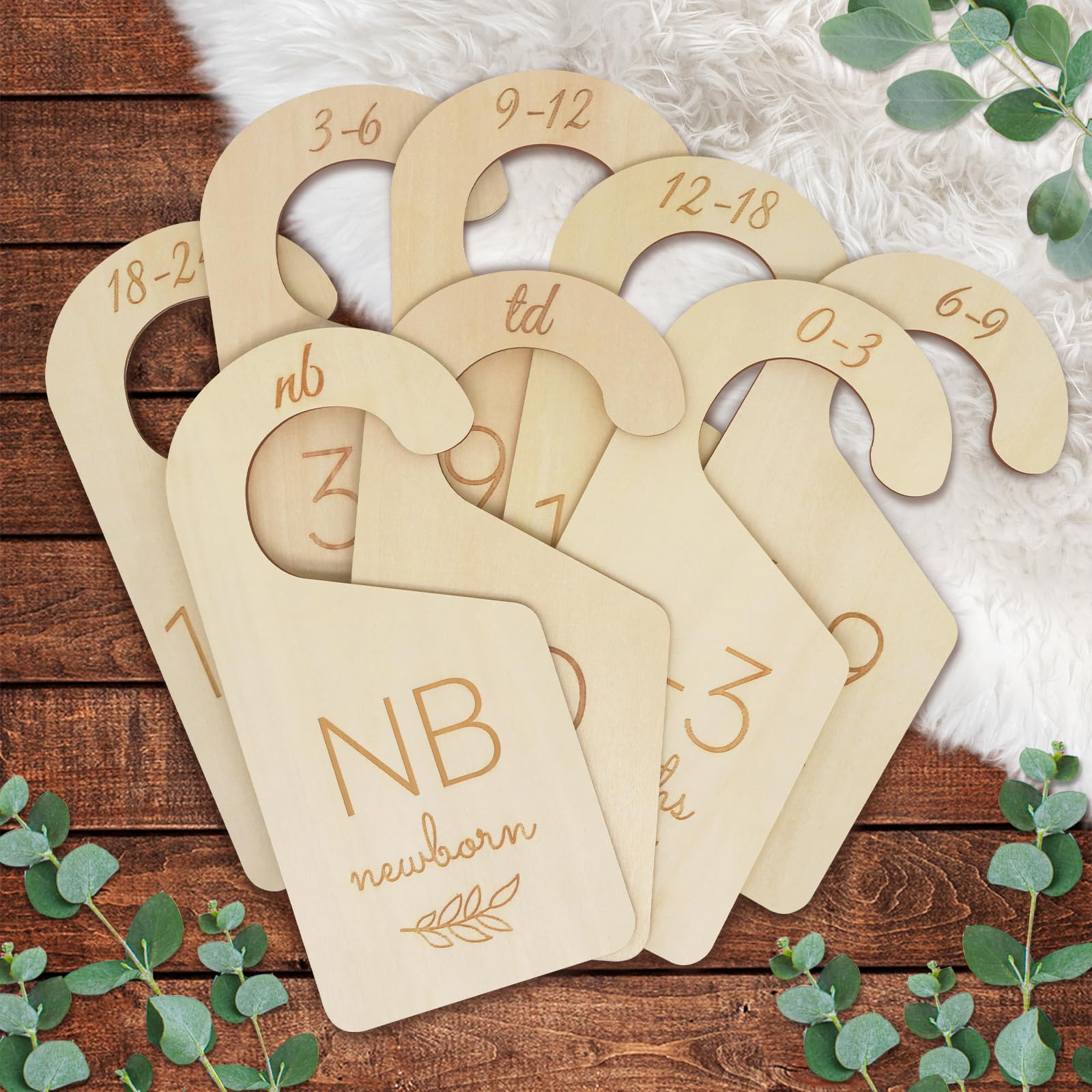 Baby Closet Dividers for Clothes Organizer - Set of 8 Wooden Double-Sided Baby Clothes Size Divid... | Amazon (US)