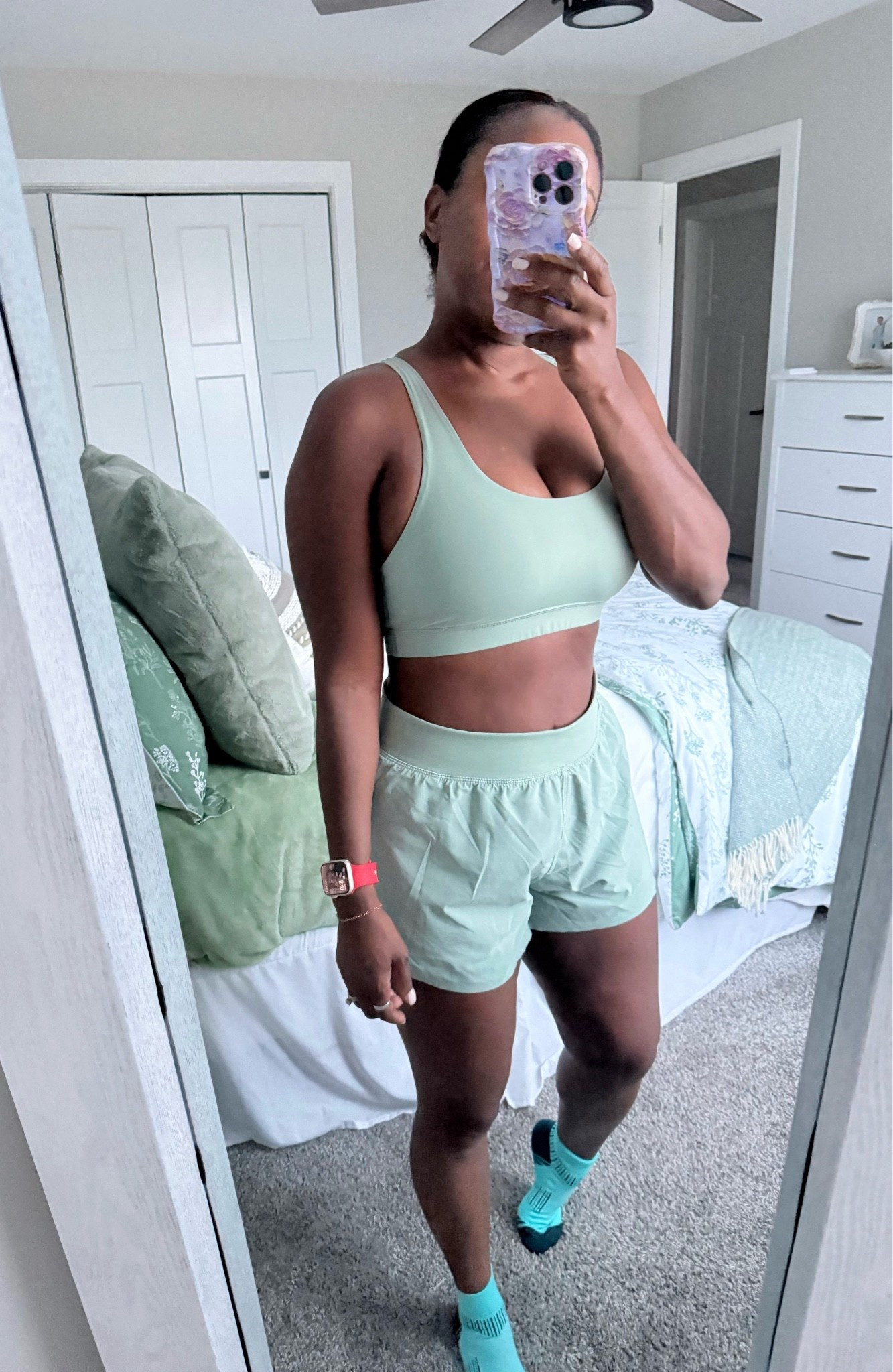 On my run today I decided to match my spare bedroom. It’s giving matcha 🍵

CRZ Yoga is (so far) my favorite brand to wear. I think outside of the fit it’s the multiple color choices they offer. I I size down to a medium in their sports bras for compression. Normally I’m a large on the bottom but for my running shorts, I liked them to be a little oversized so I do extra large in their bottoms. I could absolutely do a large though!

#LTKootd #LTKActive #LTKOver40