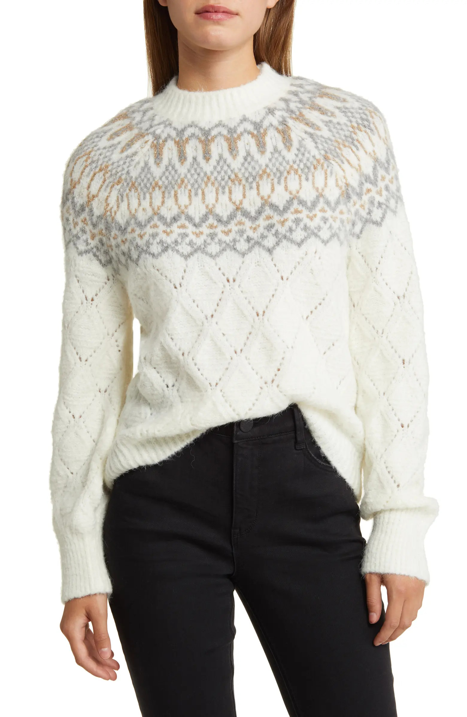 Fair Isle Pointelle Sweater | Nordstrom