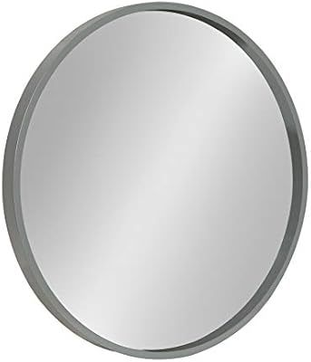 Kate and Laurel Travis Round Wood Wall Mirror, 21.6" Diameter, Gray, Modern Wall Décor Accent | Amazon (US)