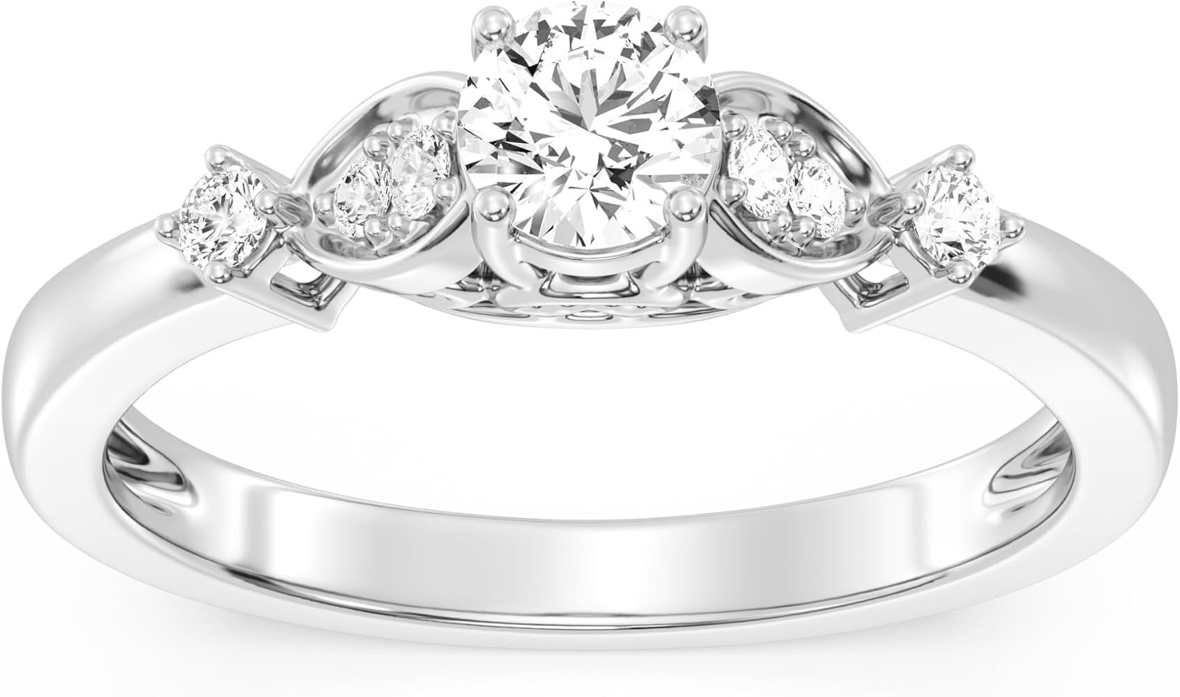 GILDED Women's Lab-Grown Diamond Engagement Ring, 1ct/0.75ct/0.5ct | Pear, Round, Square & Oval C... | Amazon (US)