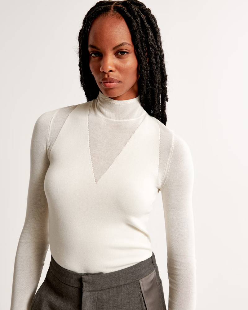 Sheer Mockneck Sweater | Abercrombie & Fitch (US)