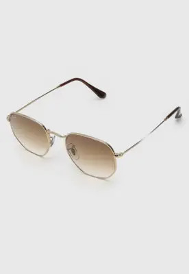 Óculos de Sol Ray-Ban Hexagonal Dourado | Dafiti (BR)