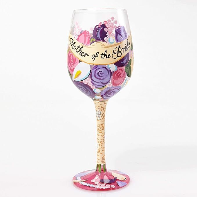 Lolita Mother of the Bride Artisan Made Hand Painted Wine Glass | Amazon (US)