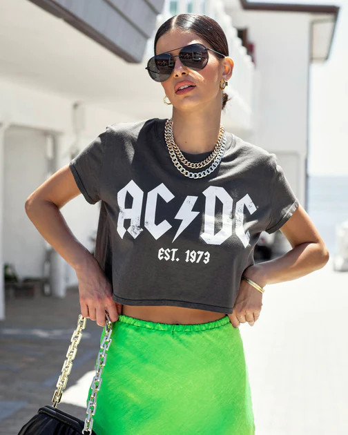 AC DC Cotton Crop Tee | VICI