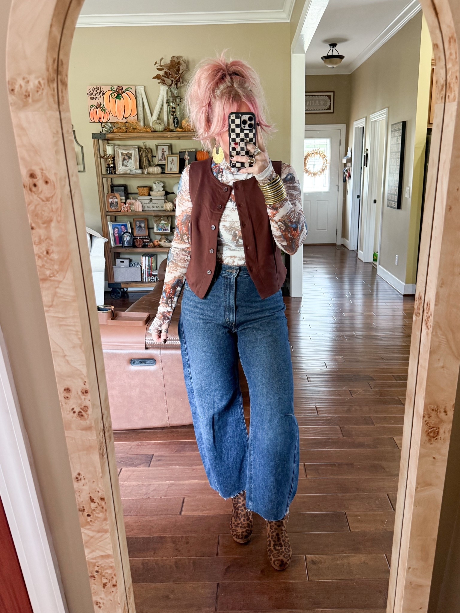 Same vest unbuttoned and styled over a mesh top that’s lined. I’m wearing a medium in both. I sized up in these Levi’s. 


#LTKStyleTip #LTKOver40 #LTKFindsUnder50