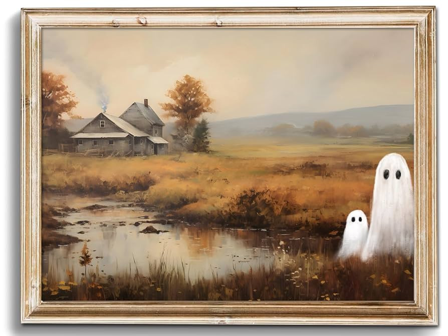 uniro Cute Ghost Decor Halloween Wall Art Prints, Vintage Ghost Pictures for Halloween Wall Decor... | Amazon (US)