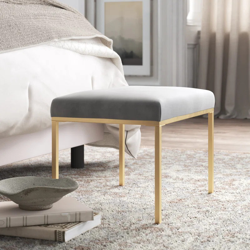 Abby 24" Velvet Rectangle Standard Ottoman | Wayfair North America