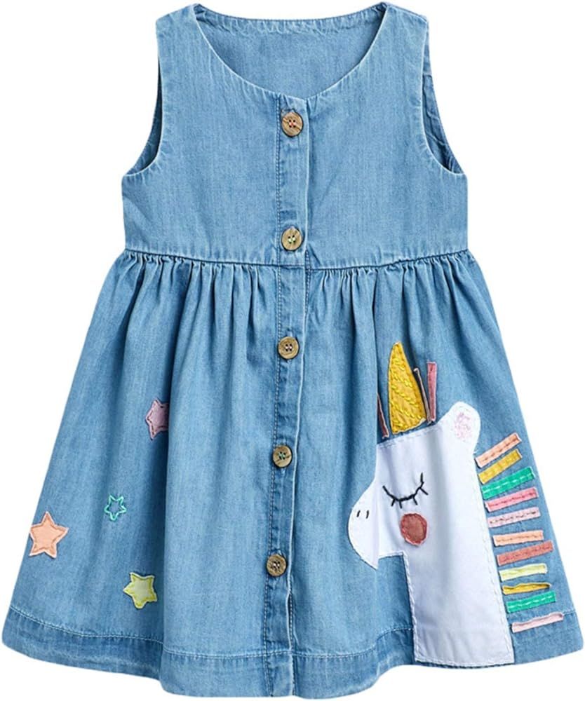 HILEELANG Little Girls Short Sleeve Dresses | Amazon (US)