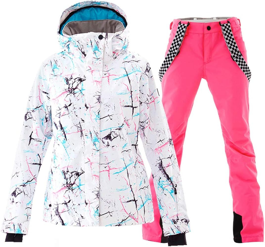 Women's Ski Jackets and Pants Set Windproof Waterproof Insulated Snowsuit Winter Warm Snowboardin... | Amazon (US)