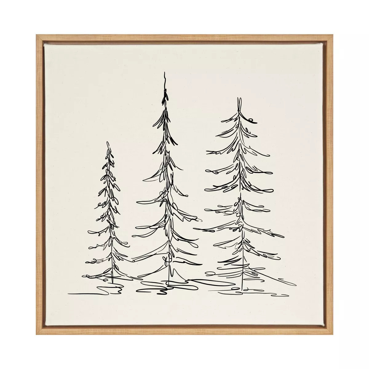 30" x 30" Sylvie Minimalist Evergreen Trees Sketch Framed Canvas by the Creative Bunch Studio Nat... | Target