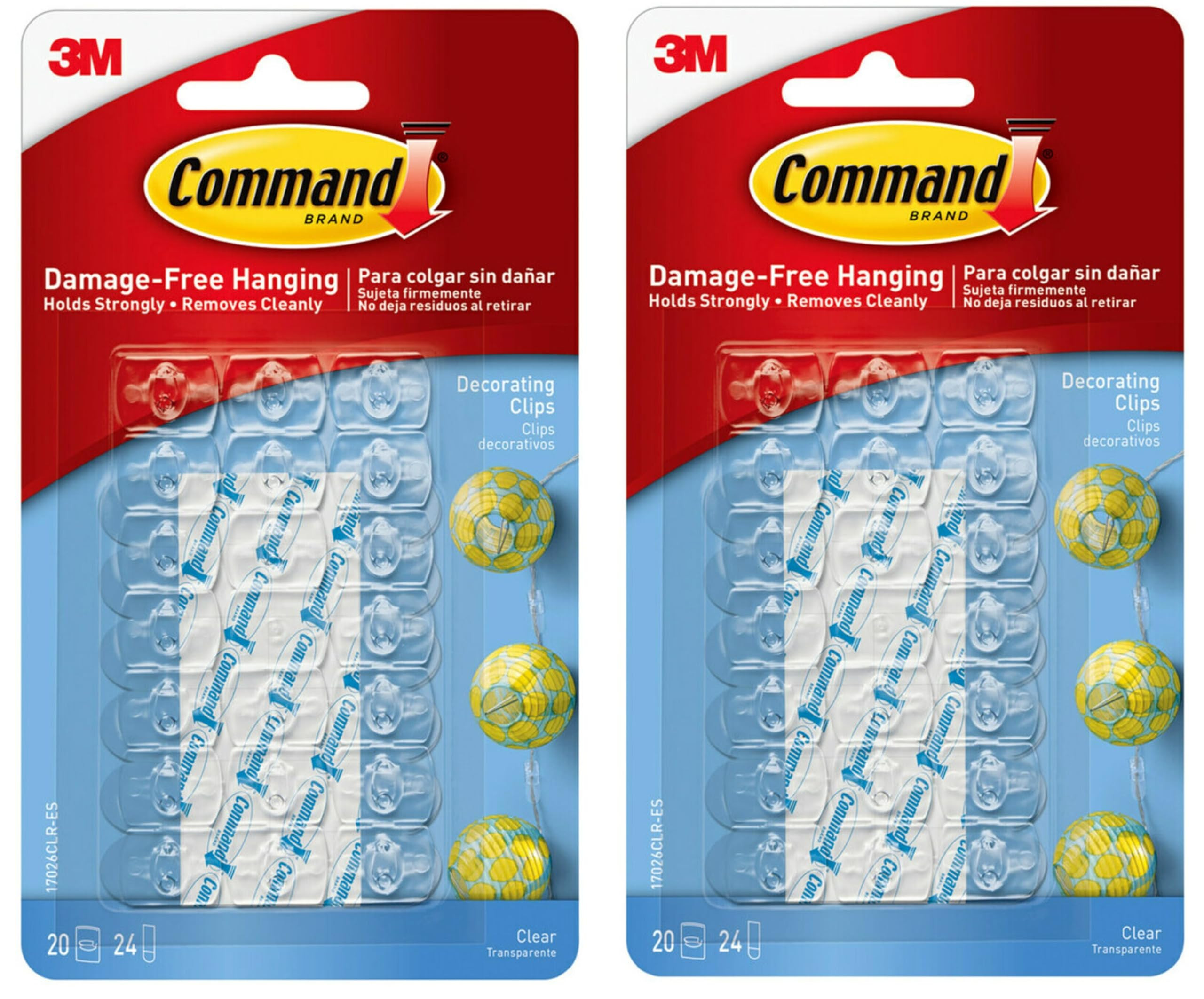 Command 17026CLR-ES Decorating Clips, Clear, 20-Clips (2 Pack) | Amazon (US)