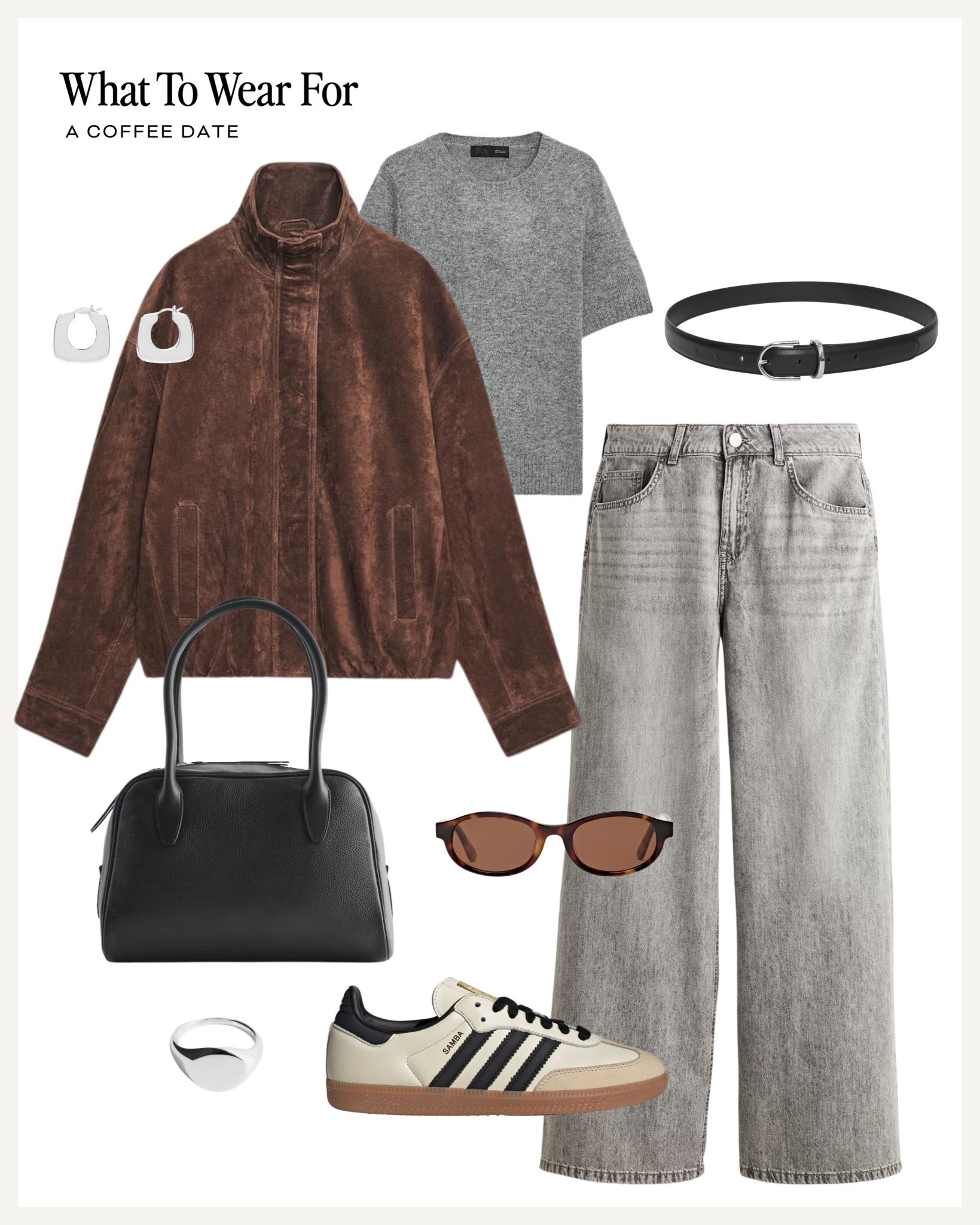 Coffee date outfit ☕️ 

Suede bomber jacket / Zara new / grey jeans / adidas sambas / autumn outfit 

#LTKautumn #LTKuk #LTKstyletip