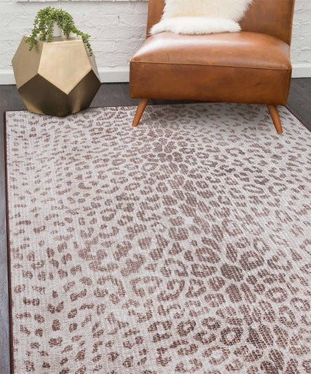 My Magic Carpet Brown Miya Leopard Washable Rug | Zulily