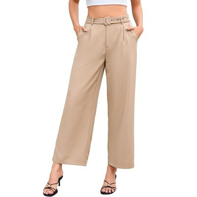 Clearlove High Waisted Work Pants for Women Business Casual Outfits Office Dress Pants Trousers with Pockets - Khaki,XL | Target