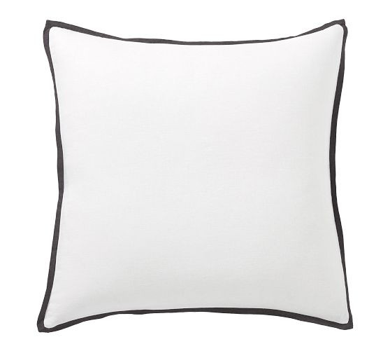 Belgian Flax Linen Contrast Flange Sham | Pottery Barn (US)
