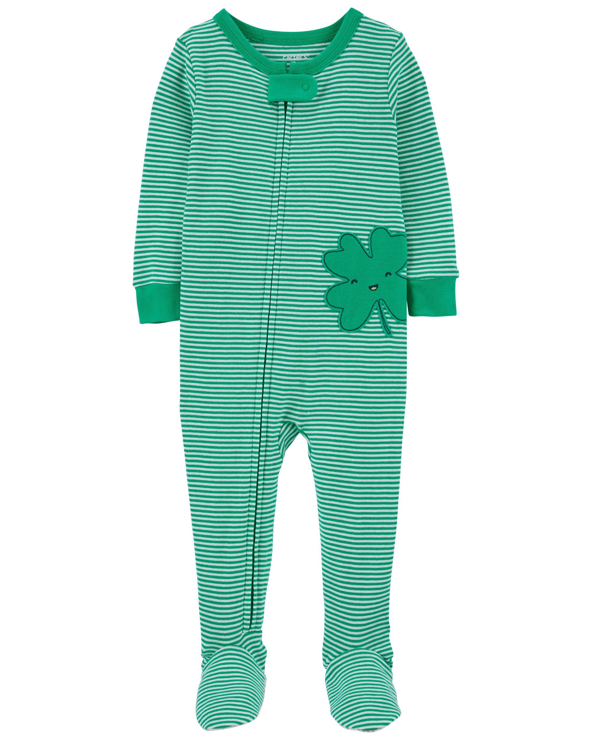 Green Toddler 1-Piece St. Patrick's Day 100% Snug Fit Cotton Footie PJs | carters.com | Carter's